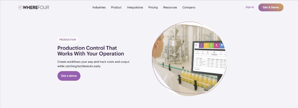Wherefour production control and inventory SaaS platform